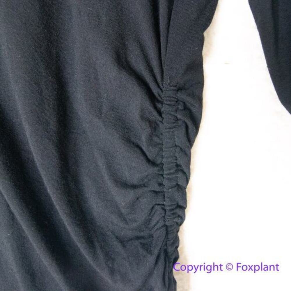 Vince Camuto black three quarter sleeves top ruched sides, size M - Picture 4 of 13
